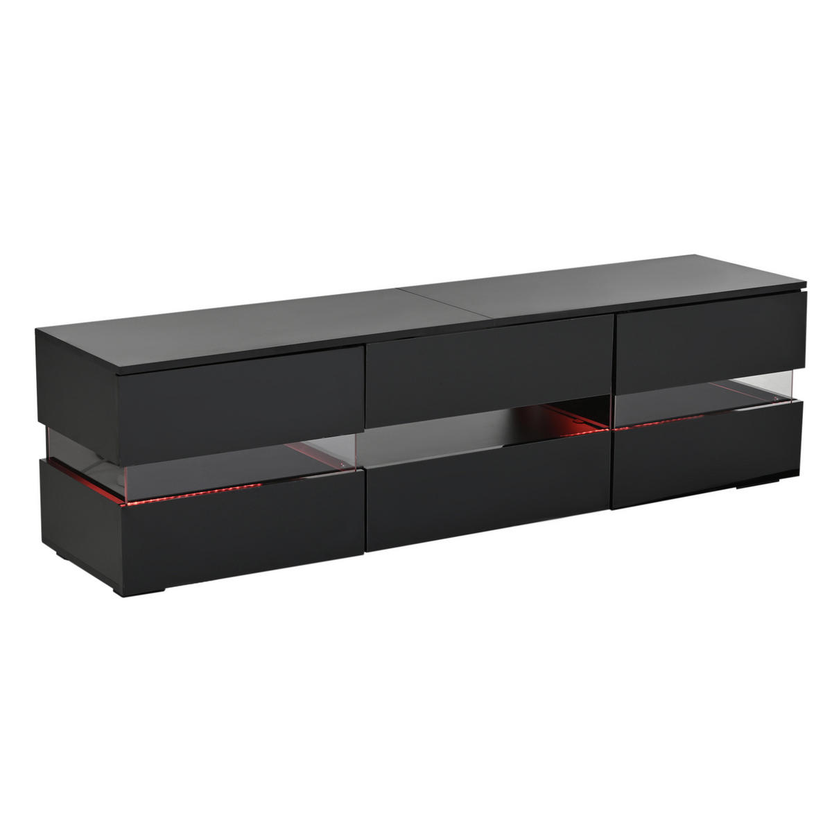 TV-ELEMENT mit LED-Beleuchtung 160 x 39 x 45 cm Schwarz - Schwarz, Holzwerkstoff (39/45/160cm) - Beauniv
