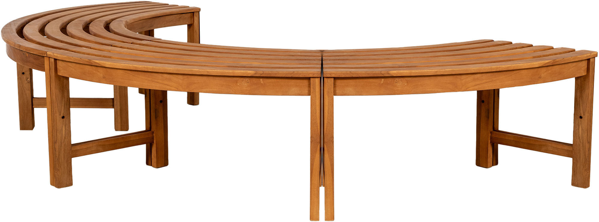 BAUMBANK eckig 250/125/45 cm Holz Teak - Teakfarben, Holz (250/45/125cm) - CLP