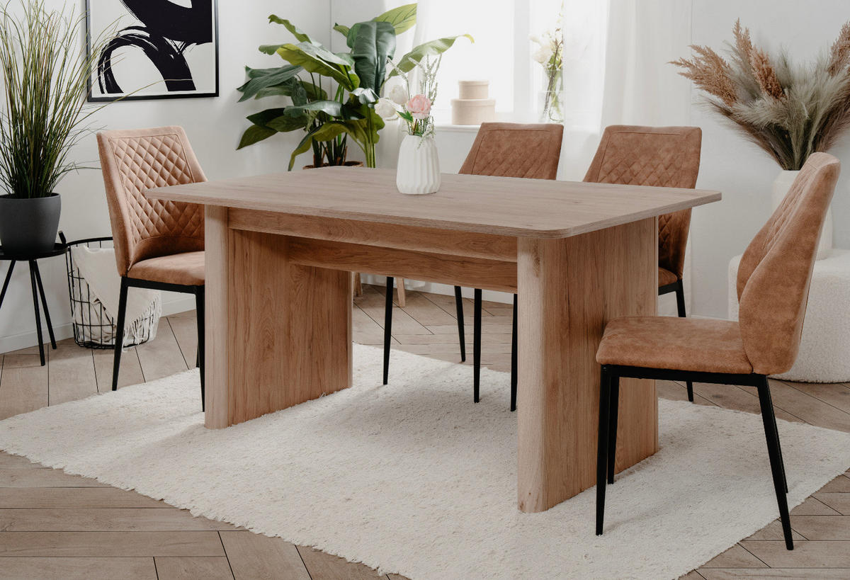 ESSTISCH Hickory Walnuss, Küchentisch ausziehbar 160 - 200 x 90 cm - Walnussfarben, Holzwerkstoff (160/90/75cm) - Furn.Design