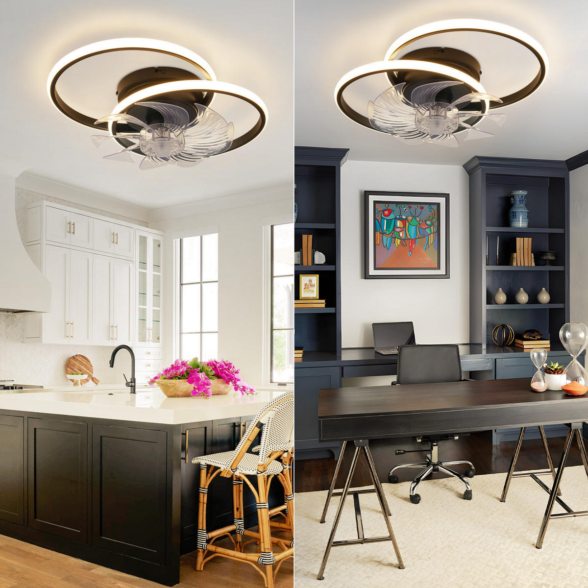 LED-DECKENLEUCHTE Yondis 33/33/16.5 cm - Schwarz, Metall (33/33/16.5cm) - ZMH