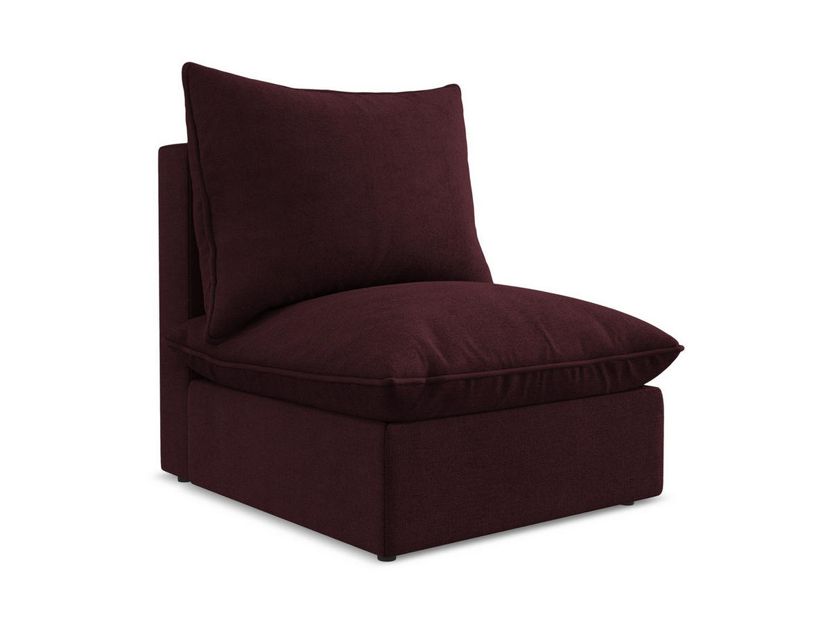 SOFAELEMENT Strukturstoff Rot - Rotbraun/Schwarz, Holzwerkstoff/Kunststoff (75/77/90cm) - Makamii