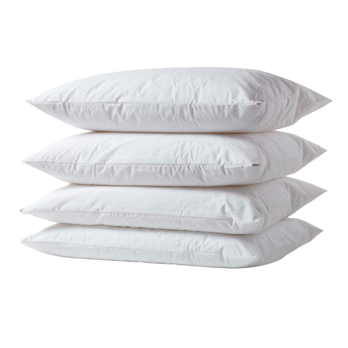 KISSENSCHONER wasserdicht 48/74 cm, 4er-Set mit Reißverschluss - Weiß, Textil (48/74cm) - Homescapes