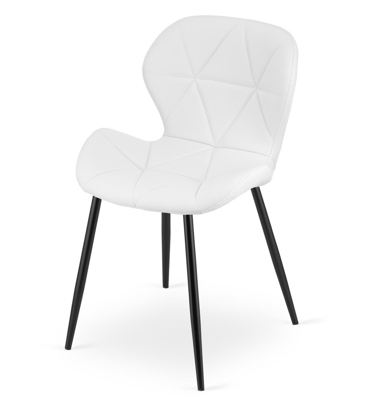 STUHL Weiß 46x53 cm MANGO Öko-Leder 4 Stück - Weiß, Kunststoff (46/49/53cm)