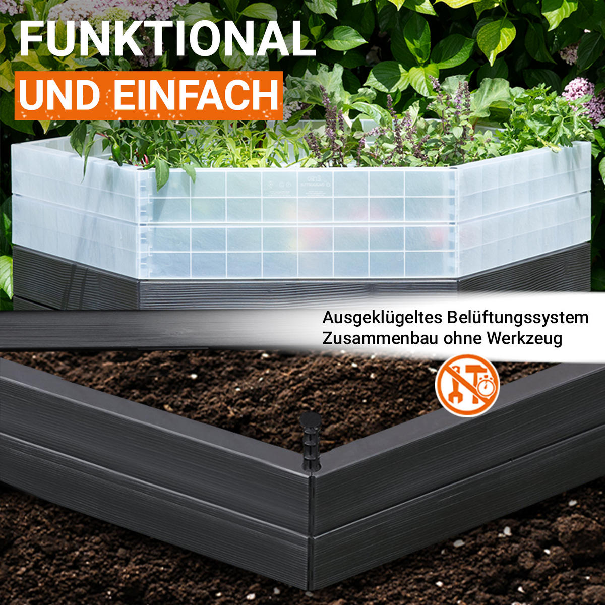 HOCHBEET Turbo L 75, - Braun, Kunststoff (110/75/58cm) - GARANTIA