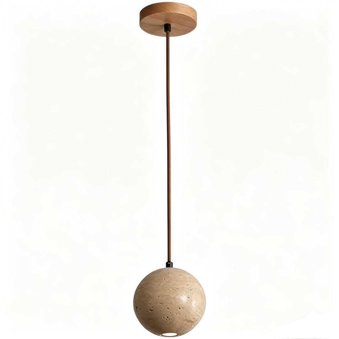 PENDELLEUCHTE Nordstil Beige Steinkugel Kücheninsel 10cm - Gelb, Stein (11/12/11cm) - Weltevree