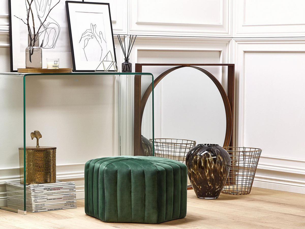 POUF Murietta 53/53/29 cm - Grün, Textil (53/29/48cm) - Beliani