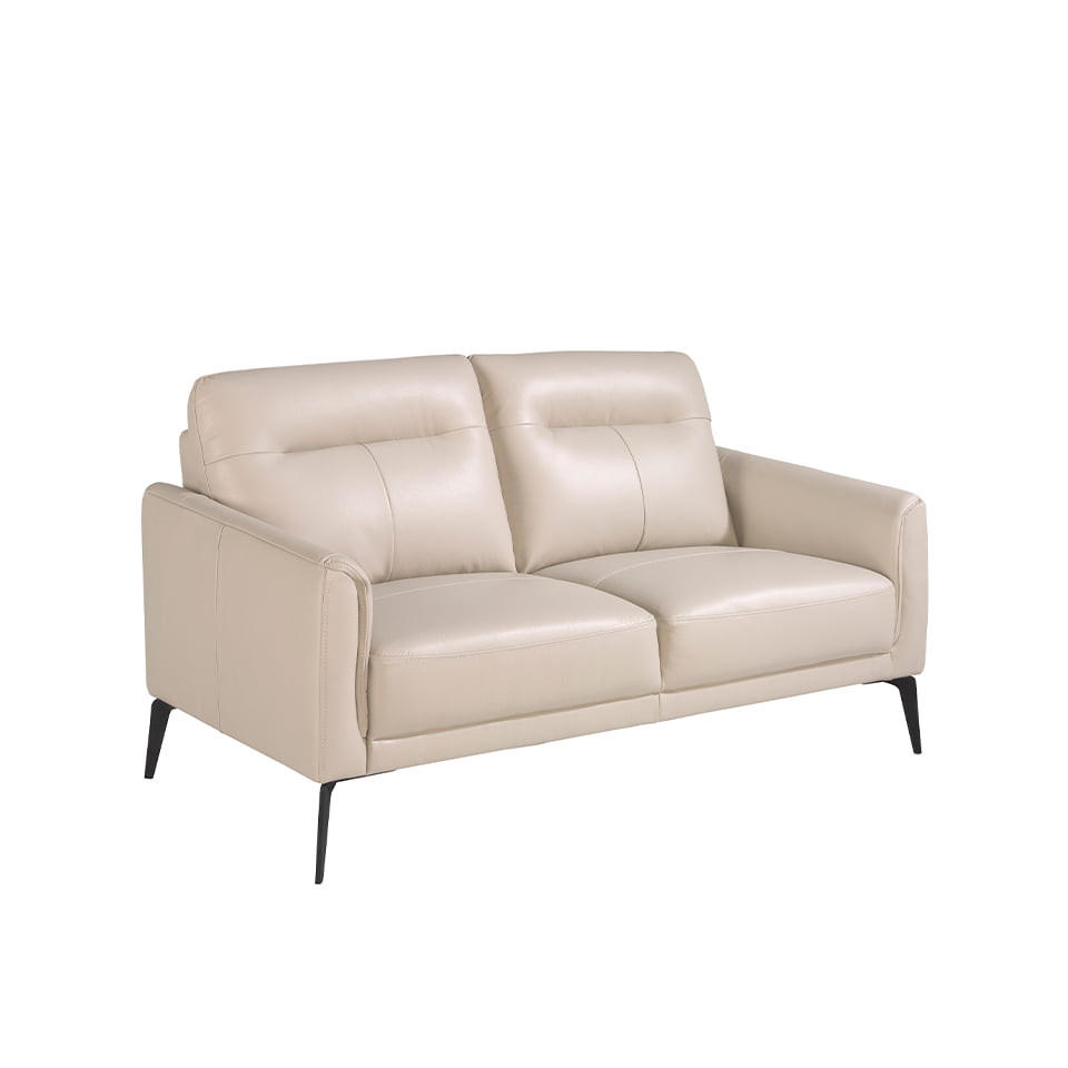 SOFA 2-SITZER Taupe Grau Schwarz 152/88/87 cm - Dunkelgrau/Schwarz, Leder (152/87/88cm) - ANGEL CERDA