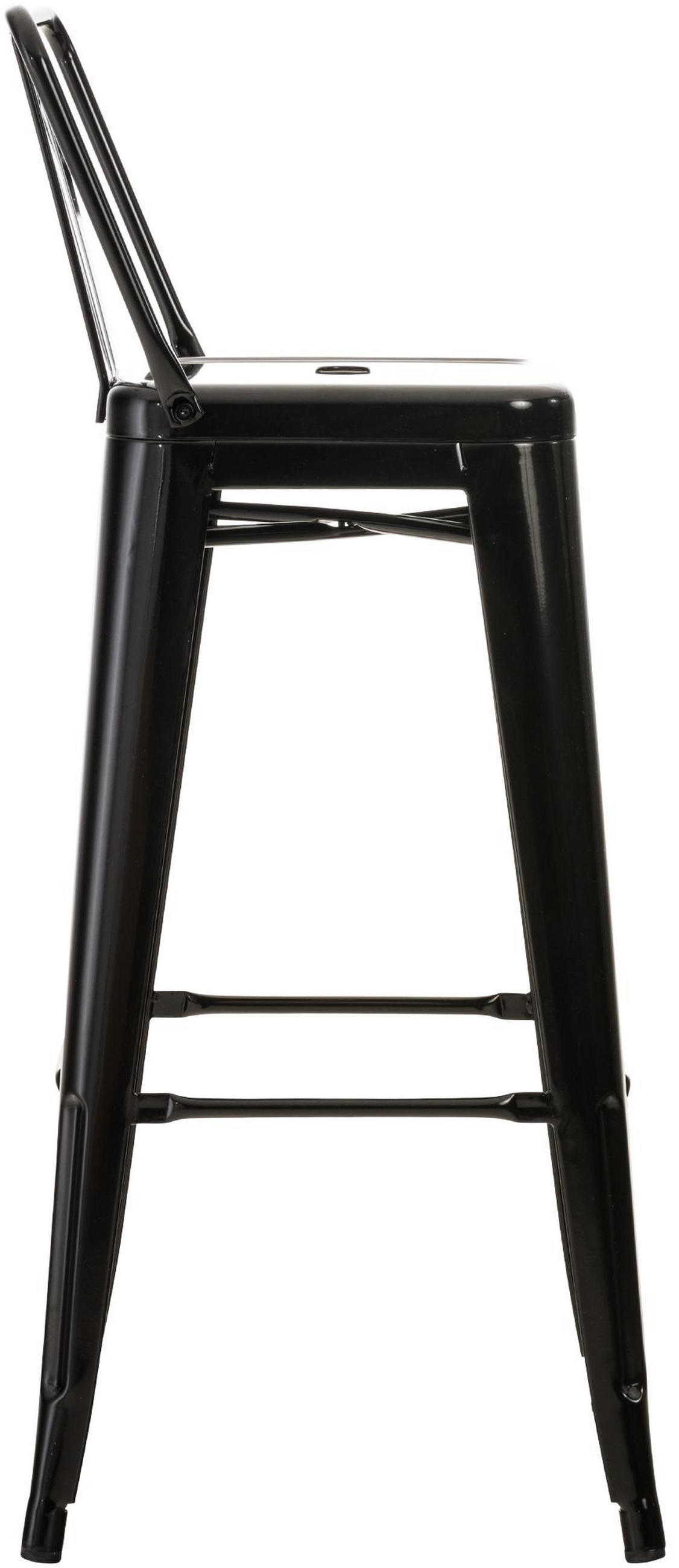 BARHOCKER Lekel Metall Schwarz - Schwarz, Metall (44/96/43cm) - DELUKE