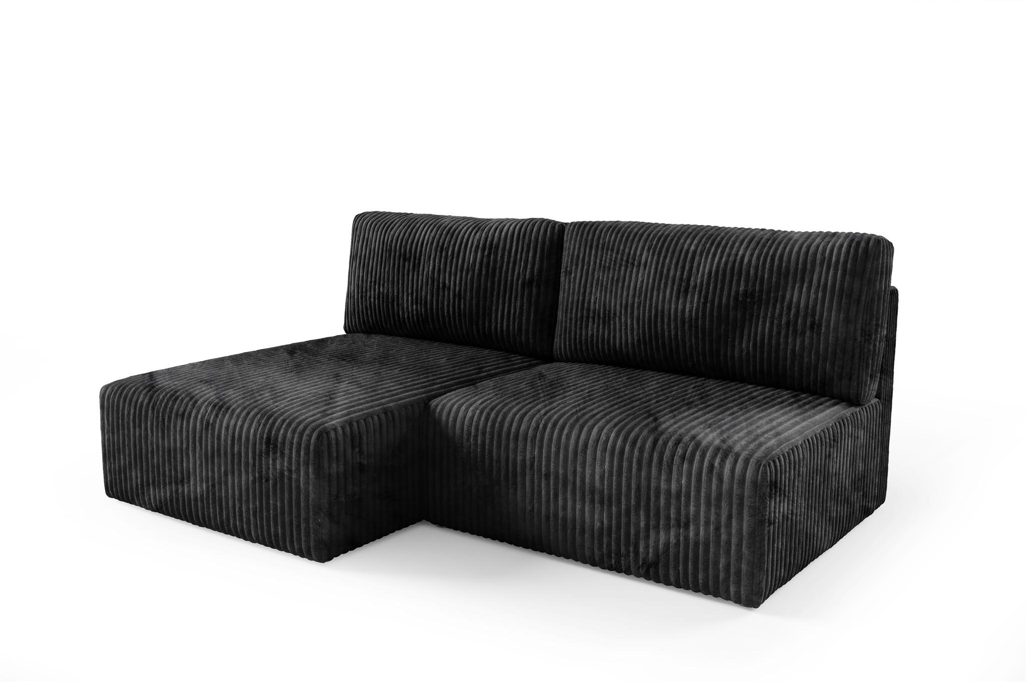 ECKSOFA Natalia Xs - Schwarz, Holzwerkstoff/Textil (149/210cm) - Fun Möbel