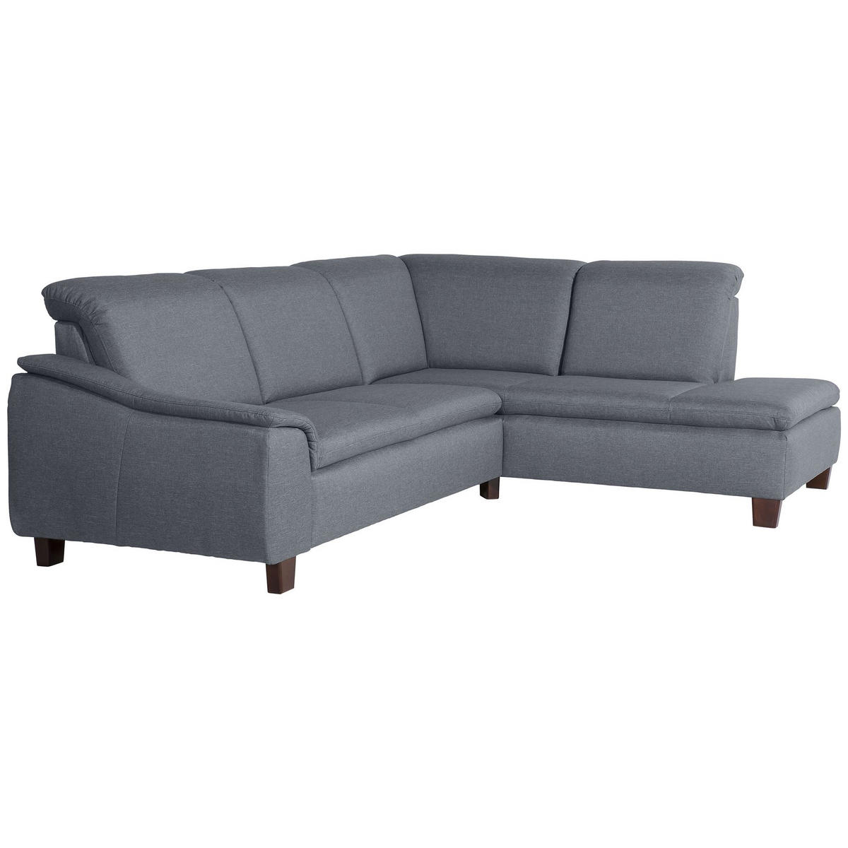 ECKSOFA mit Ottomane rechts Kaylil Flachgewebe denim - Flieder, Kunststoff (187/247cm) - 58aufmkessel