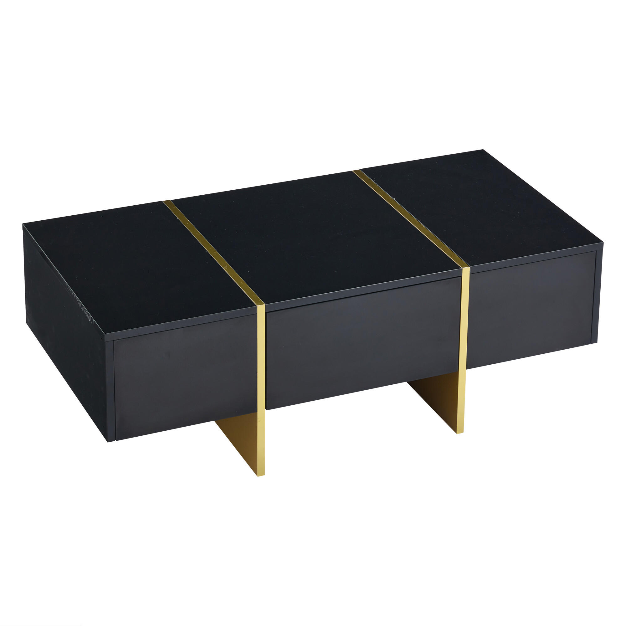 COUCHTISCH Schwarz 100/50/35 cm - Schwarz, Holzwerkstoff/Metall (100/50/35cm) - Urban Meuble