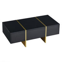 COUCHTISCH Schwarz 100/50/35 cm - Schwarz, Holzwerkstoff/Metall (100/50/35cm) - Urban Meuble