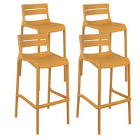 HOCHSTUHL 4-tlg., Gelb - Gelb, Kunststoff (49/51cm) - Oviala