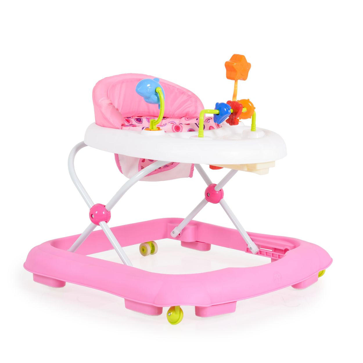 LAUFHILFE Eko rosa höhenverstellbar, gepolsteter Sitz und Spielcenter - Rosa, Kunststoff (66/52/62cm) - Moni