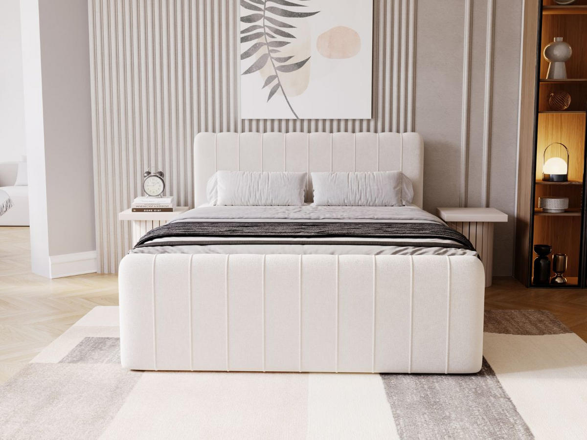 BOXBETT Osteno 160x200 Cremige - Creme, Holz/Textil (160/200cm) - Graingold