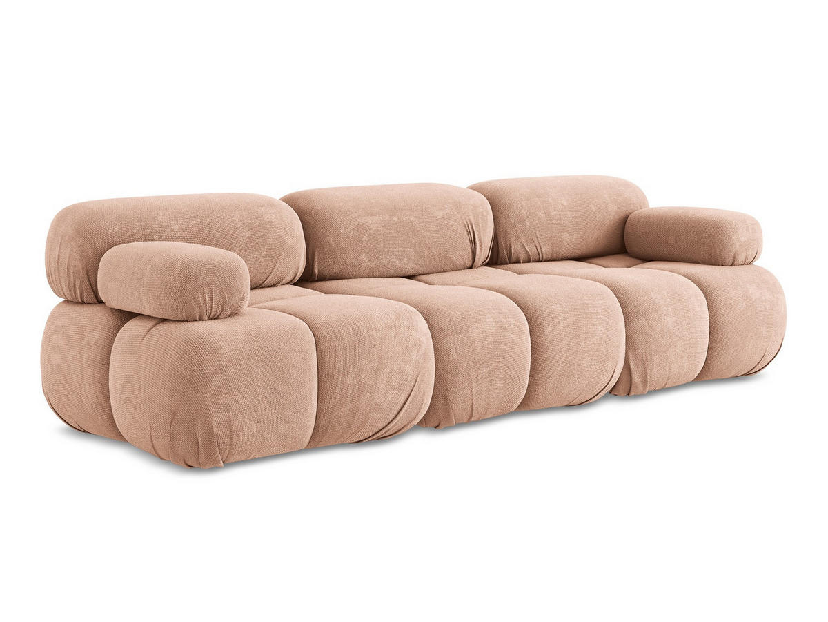 3-SITZER SOFA Chenille Stoff Pink - Pink/Koralle, Kunststoff/Textil (285/70/96cm) - Makamii