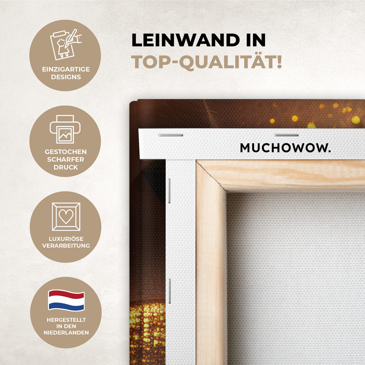 LEINWANDBILD Frau - Gold - Luxus - Porträt Wanddeko 40x60 cm - Goldfarben, Textil (40/60cm) - MuchoWow