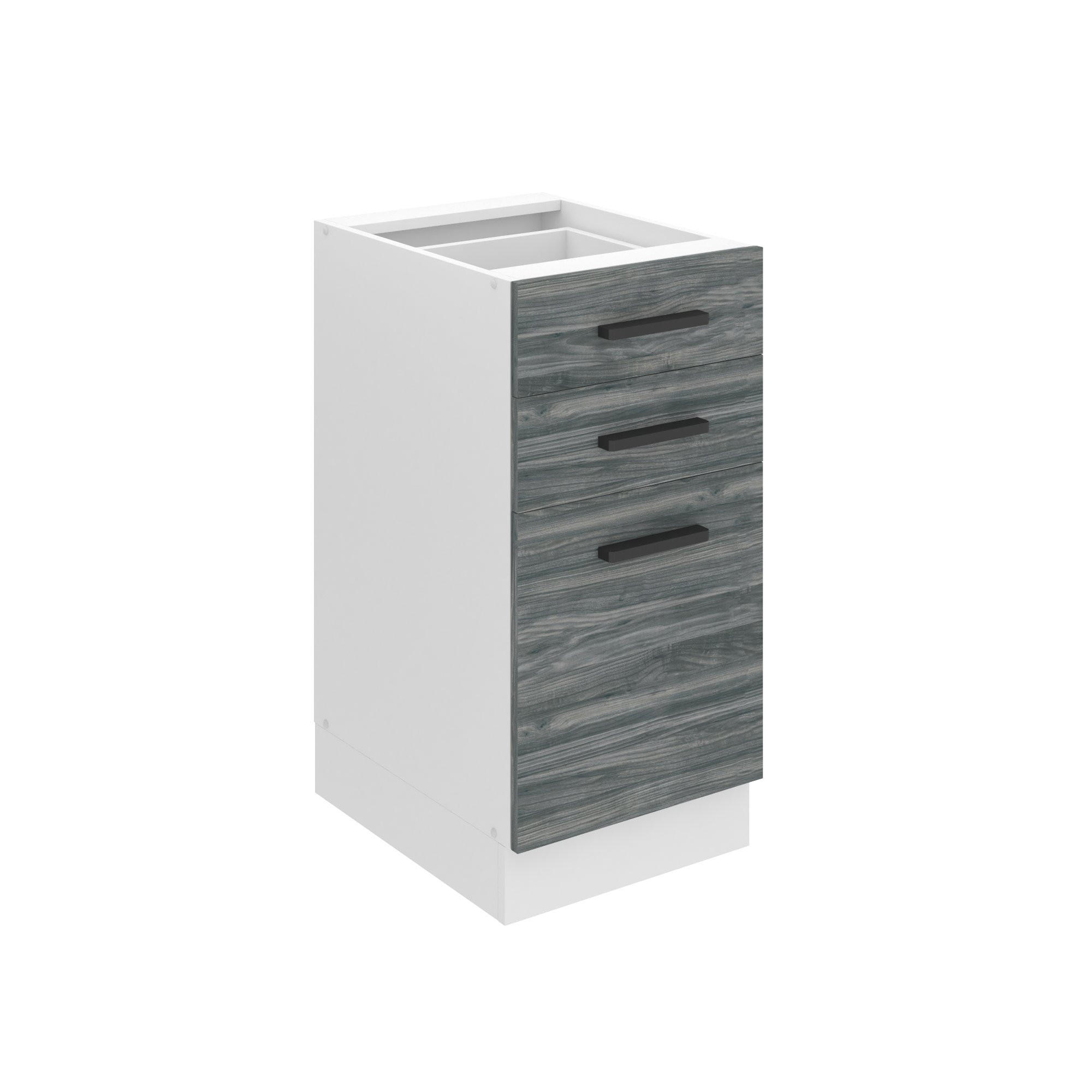 KÜCHENUNTERSCHRANK 40 cm, ohne Arbeitsplatte, mit Schubladen, Glamour Wood - Silbereichenfarben, Holz (40/82/51.6cm) - B BELINI GROUP