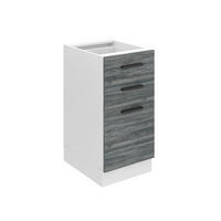 KÜCHENUNTERSCHRANK 40 cm, ohne Arbeitsplatte, mit Schubladen, Glamour Wood - Silbereichenfarben, Holz (40/82/51.6cm) - B BELINI GROUP