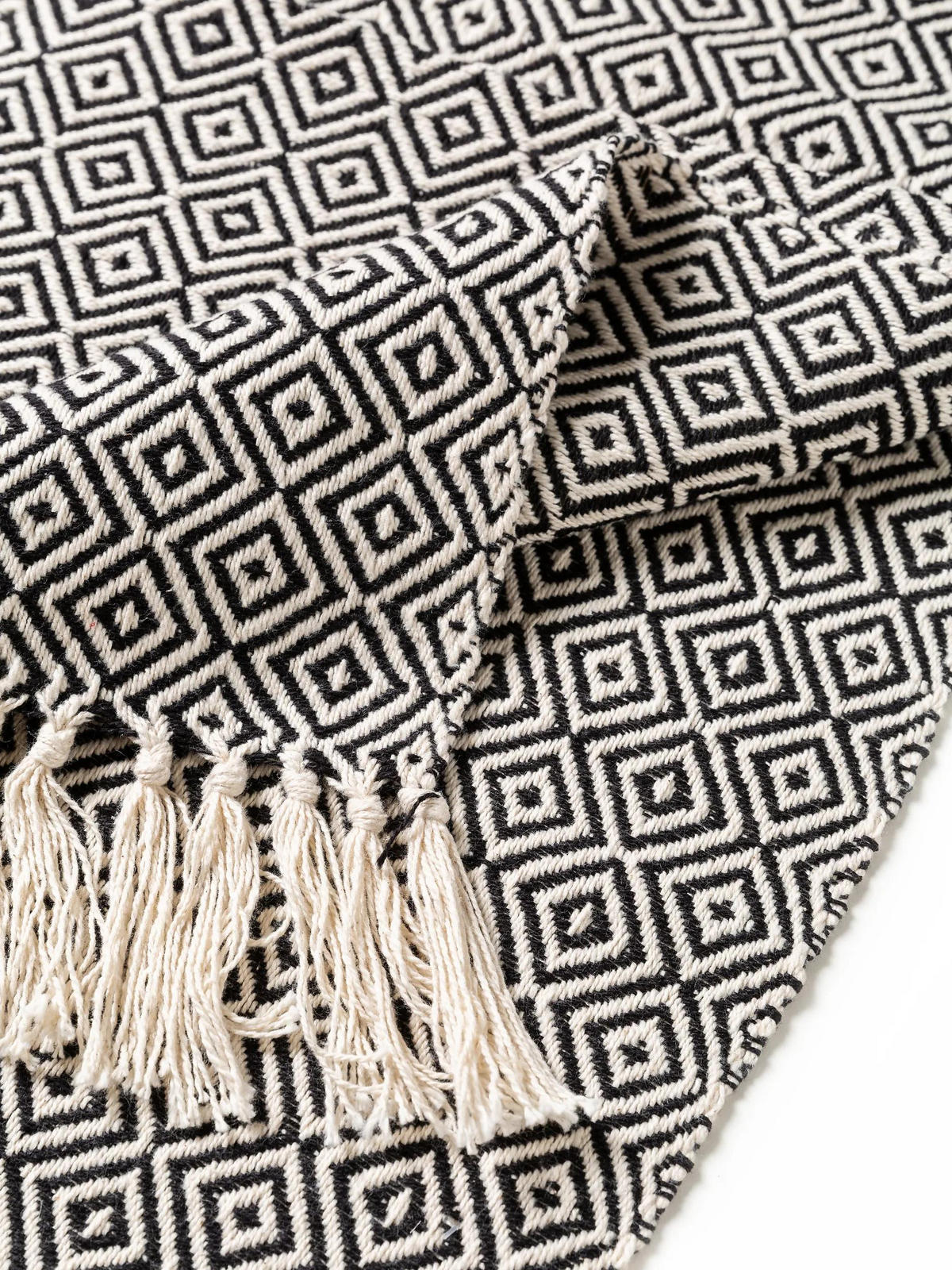 PAMUČNA deka Jasmin crna 125x150 cm - crna, tekstil (125/150cm) - benuta Nest