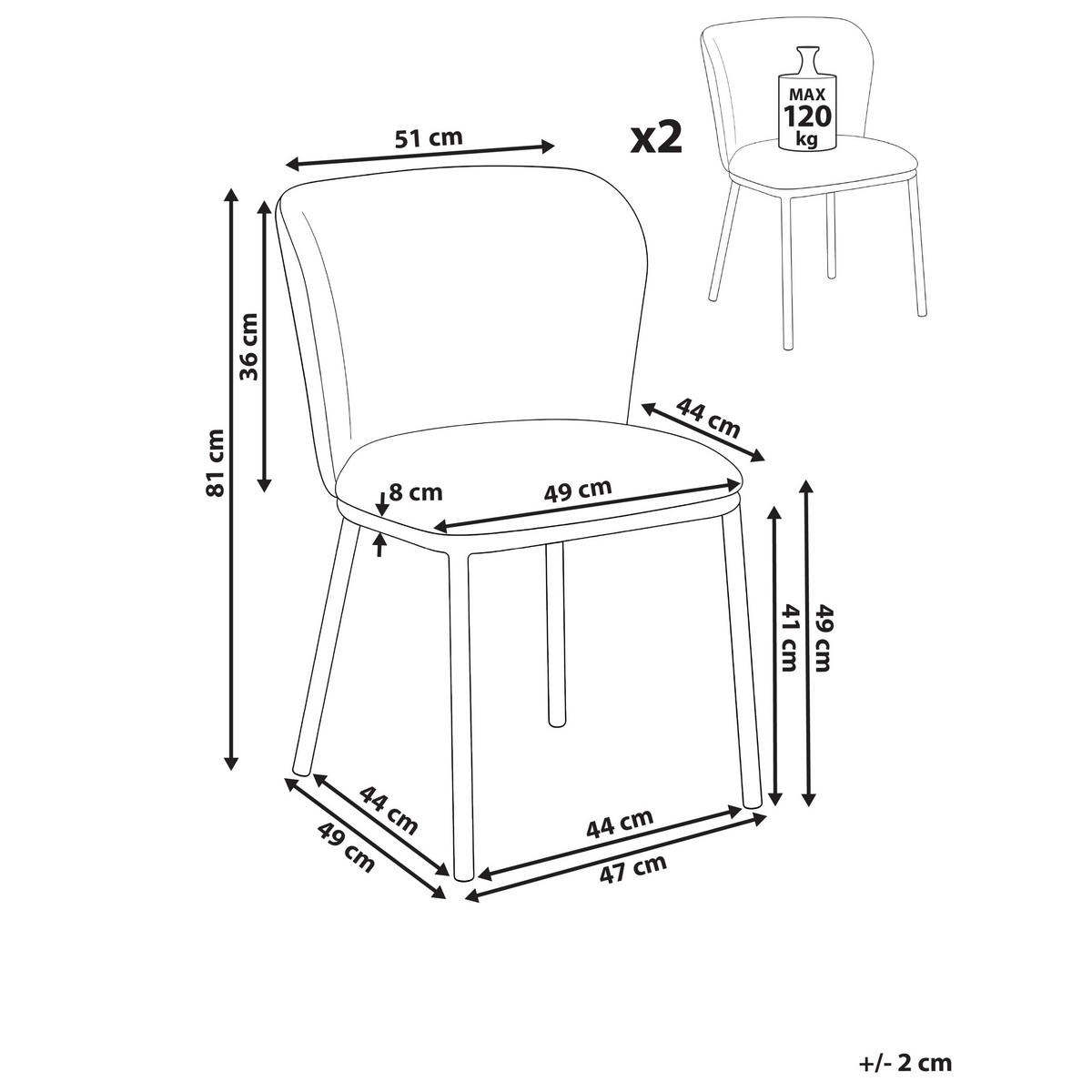 ESSZIMMERSTUHL 2er-Set Mintgrün Artesia - Schwarz/Mintgrün, Textil (51/81/49cm) - Beliani