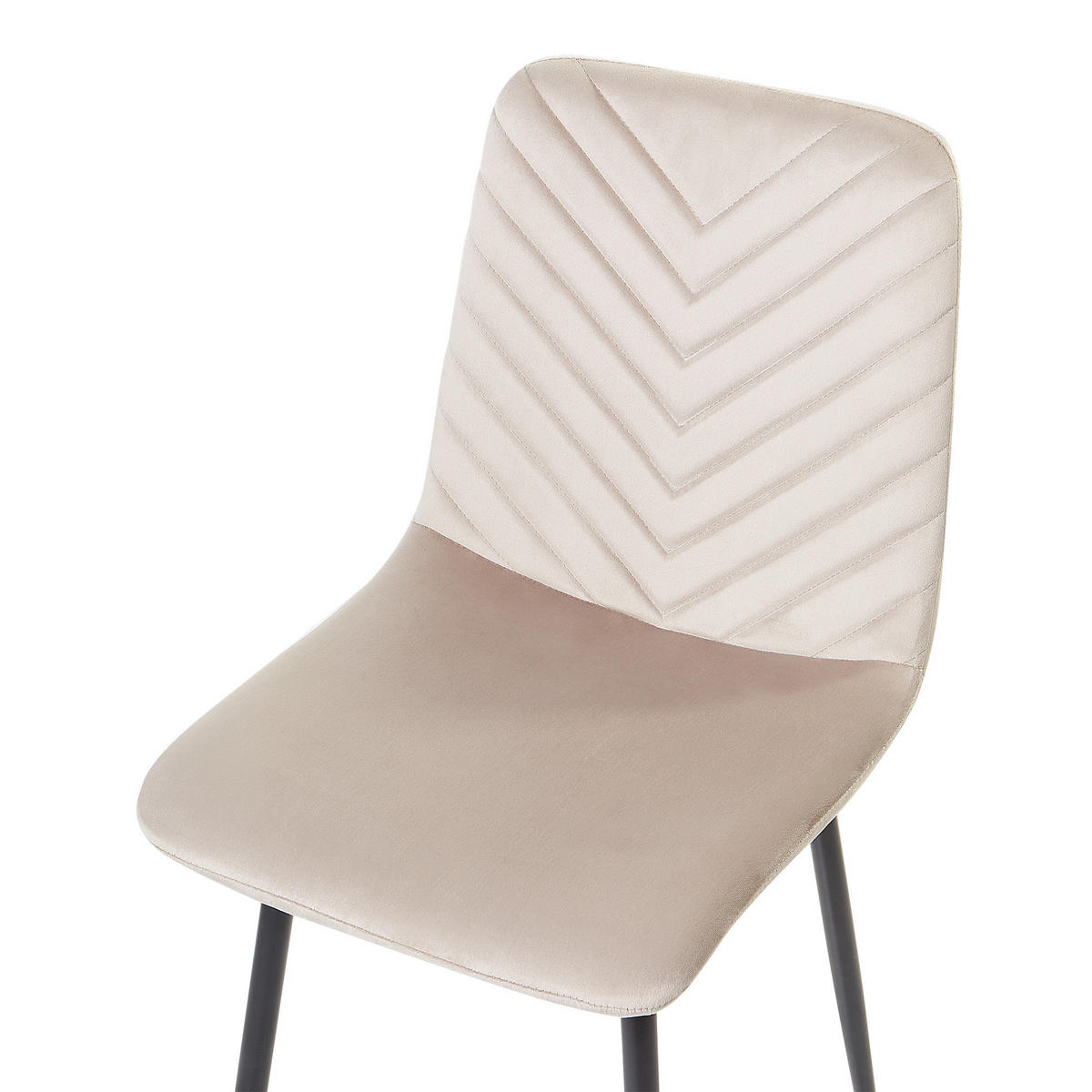 ESSZIMMERSTUHL 4er-Set Samtstoff Taupe Havre - Beige/Schwarz, Textil (45/88/62cm) - Beliani