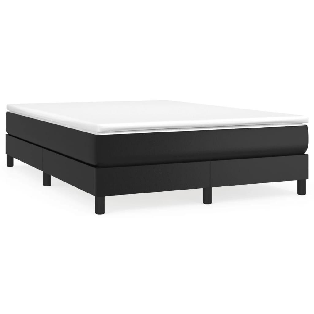BOXSPRINGBETTGESTELL SCHWARZ 140X200 CM KUNSTLEDER - Schwarz, Leder - vidaXL