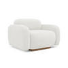 SESSEL Bouclé Stoff Weiß - Weiß/Braun, Holz/Textil (110/73/95cm) - Makamii
