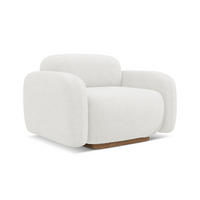 SESSEL Bouclé Stoff Weiß - Weiß/Braun, Holz/Textil (110/73/95cm) - Makamii