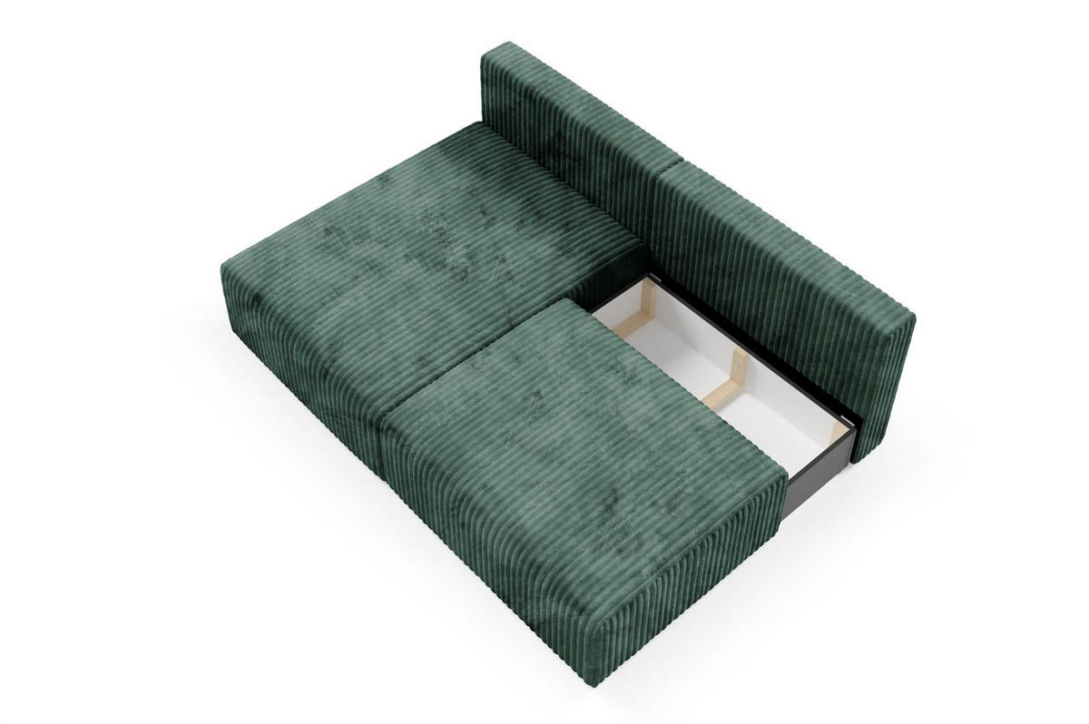 ECKSOFA Natalia Xs - Grün, Holzwerkstoff/Textil (149/210cm) - Fun Möbel