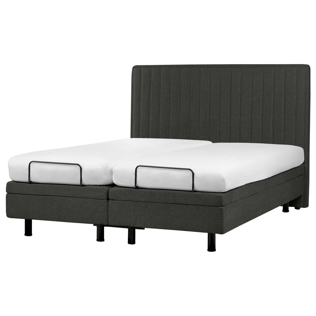 BETT 160/200 cm Dunkelgrau Duke II - Dunkelgrau/Schwarz, Textil (160/200cm) - Beliani