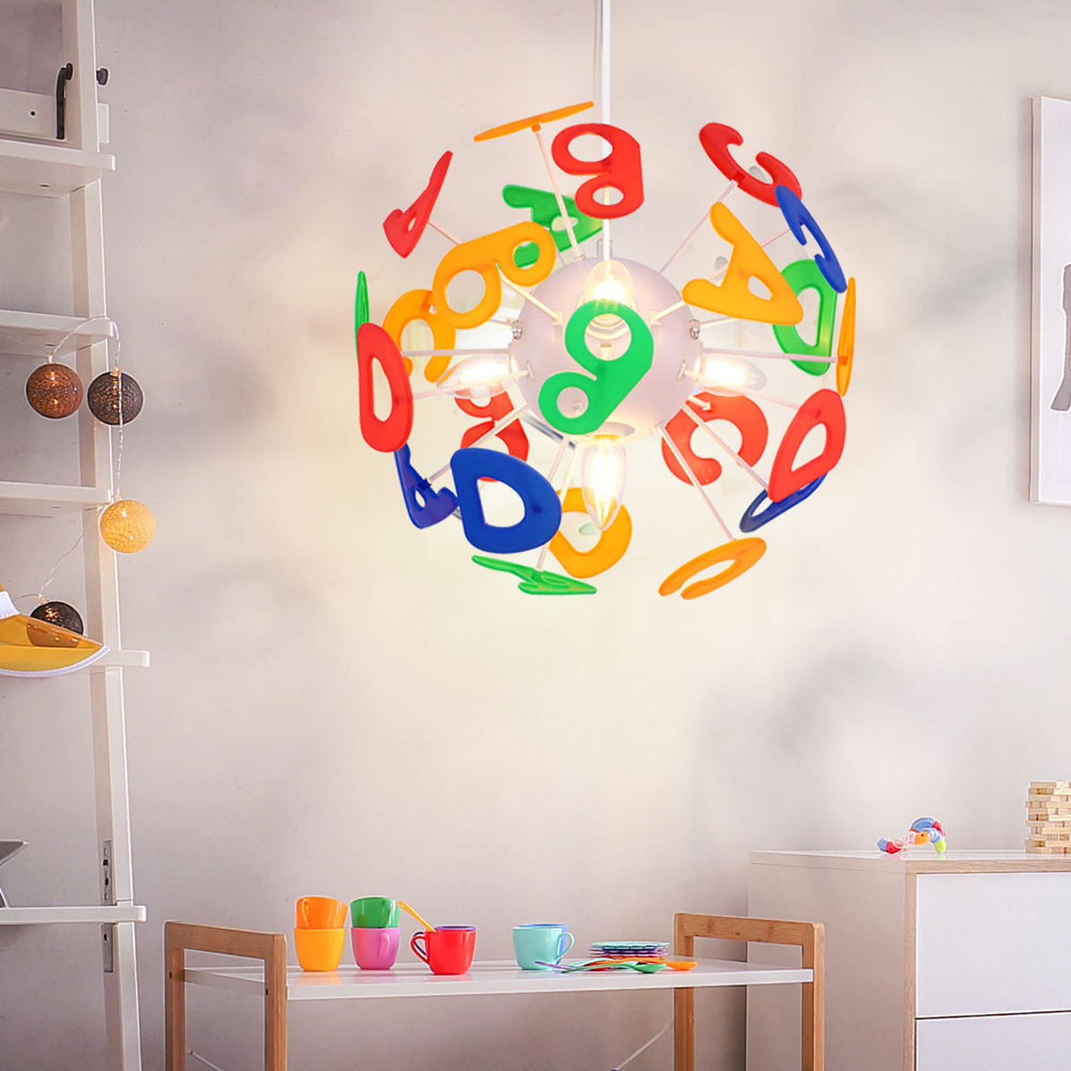 LED KINDERDECKENLEUCHTE LURRA Bunt - Multicolor, Kunststoff (35/35/120cm) - Globo Lighting