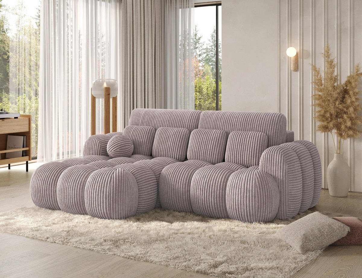 ECKSOFA COVELION L-Form – Schlaffunktion, Bettkasten, Wellenfederung, HR-Kaltschaum, inkl. Kissen, moderner Wohnkomfort - Hellgrau, Kunststoff (260/167cm) - Wohnideebilder