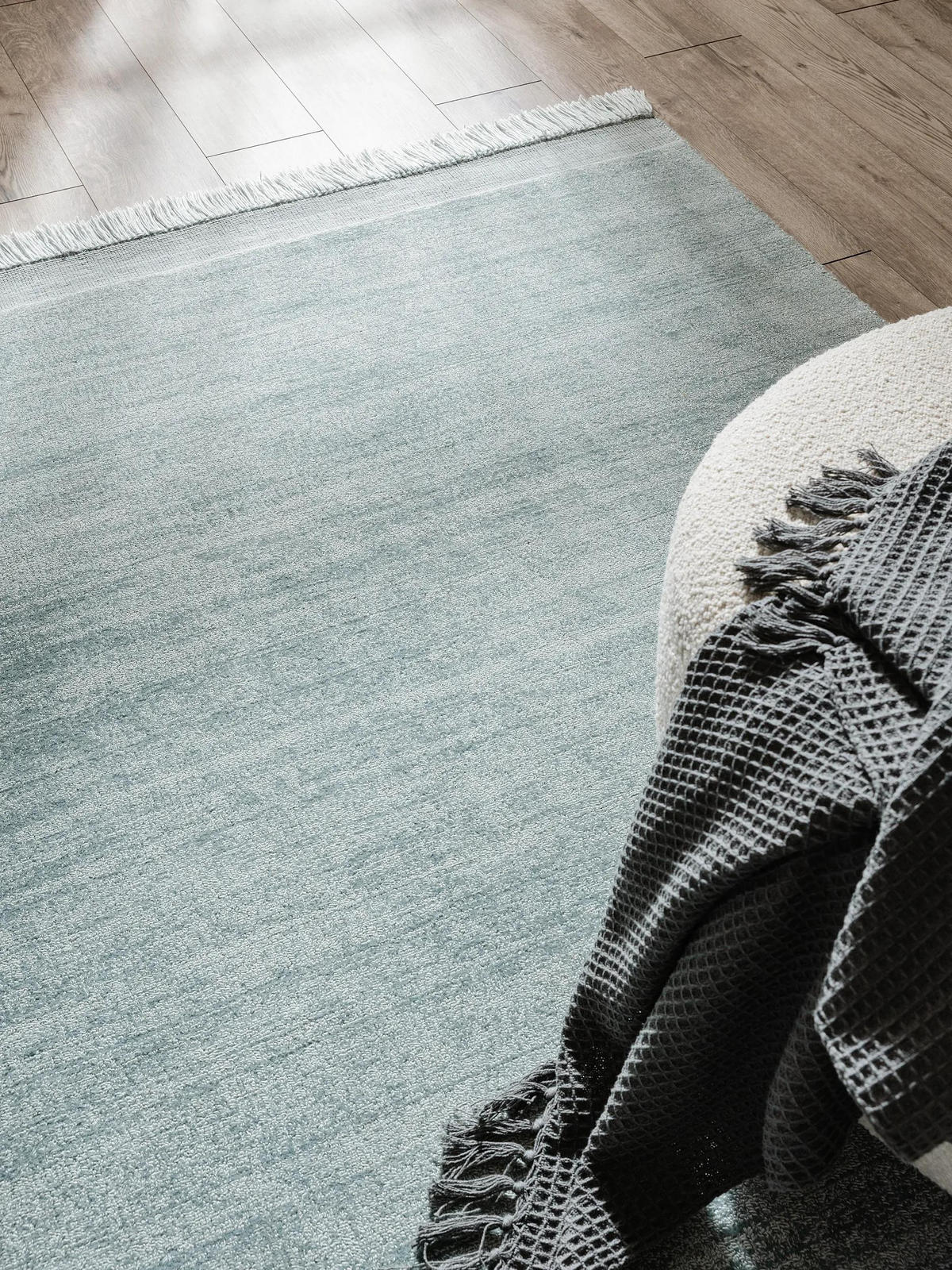 TEPPICH aus recyceltem Material Jade Türkis 120x170 cm - Türkis, Textil (120/170cm) - benuta Pure