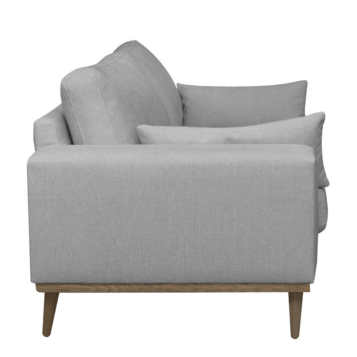 2-SITZER SOFA - Eichefarben/Grau, Eichenholz/Textil (197/81/88cm) - home24