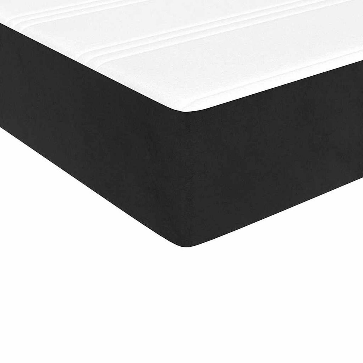BOXSPRINGBETT 140/200 Cm Schwarz Samt - Schwarz, Textil (140/203cm) - vidaXL