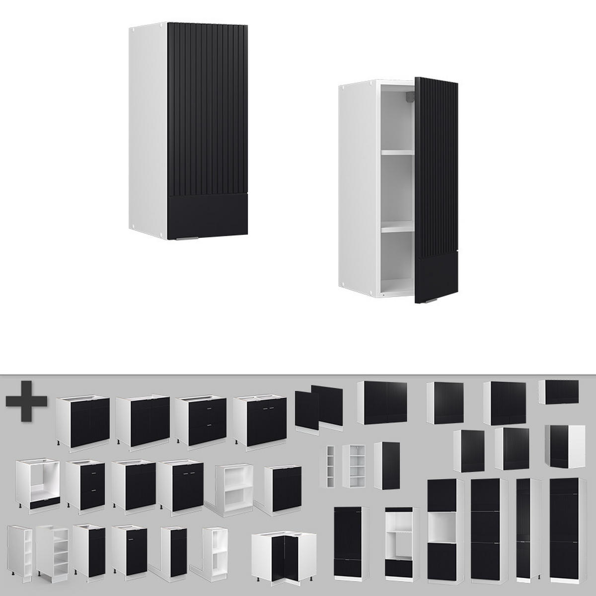 Schwarz/Weiß, Holzwerkstoff (30/72/34.1cm) - Vicco