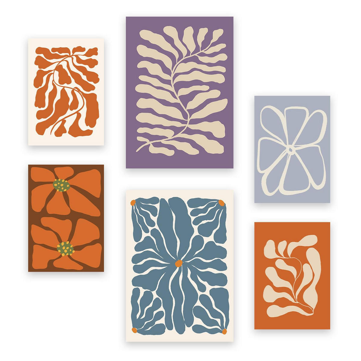 POSTER Set Mit 6 Matisse Inspiriert In Zusammenfassungen A3 & A4 Rahmenlos - Klar, Papier (29/3cm) - Nacnic