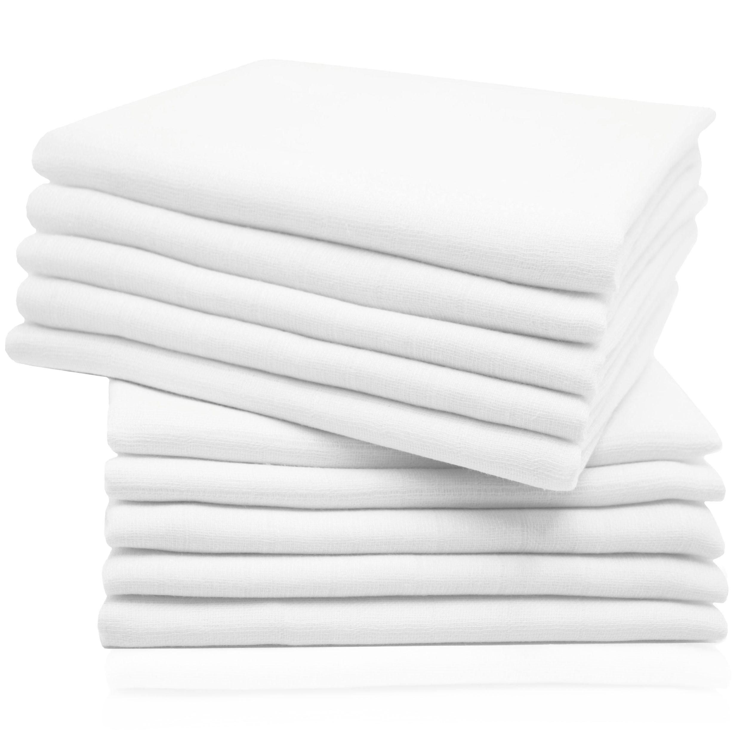 SPUCKTÜCHER, 10er-Set, 70x70 cm, 100% Baumwolle, Weiß - Weiß, Textil (70/70cm) - Zollner