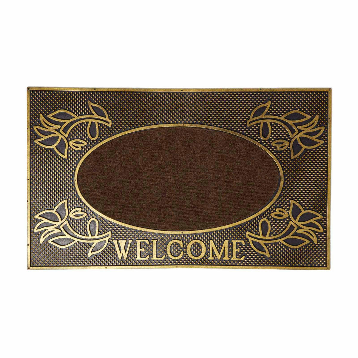 FUSSMATTE Welcome gold-braun 45/75 cm - Braun, Naturmaterialen (45/75cm) - Homescapes