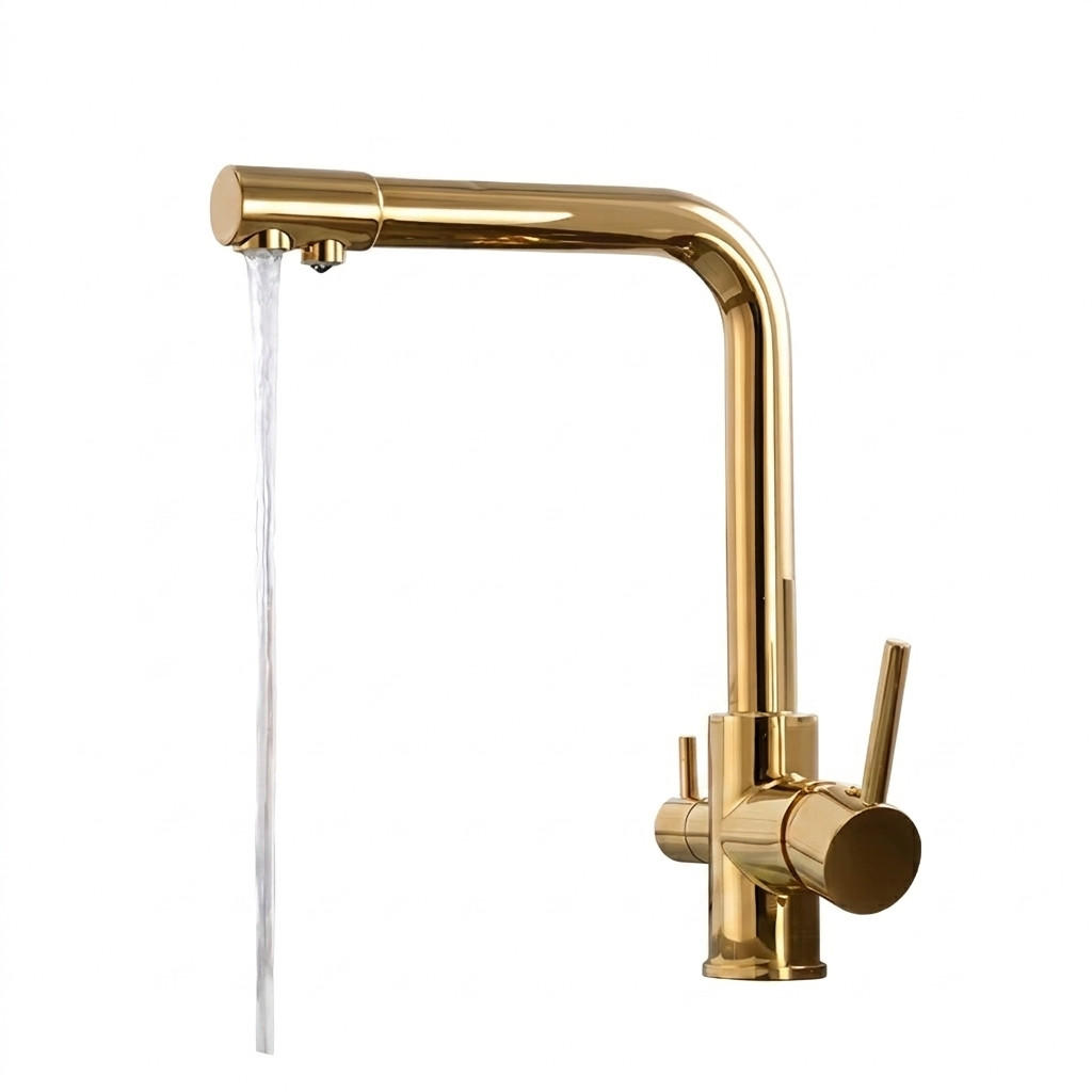 WASCHTISCHARMATUR, 35 x 21 cm, gold - Goldfarben, Metall (40/10/30cm) - Vallsero