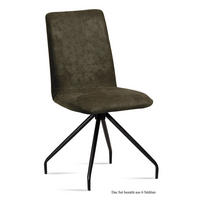 ESSZIMMERSTUHL (6er-Set) Desiri 47x92x60 Schwarz/Khaki - Dunkelgrün/Schwarz, Kunststoff (60/92/47cm) - 58aufmkessel