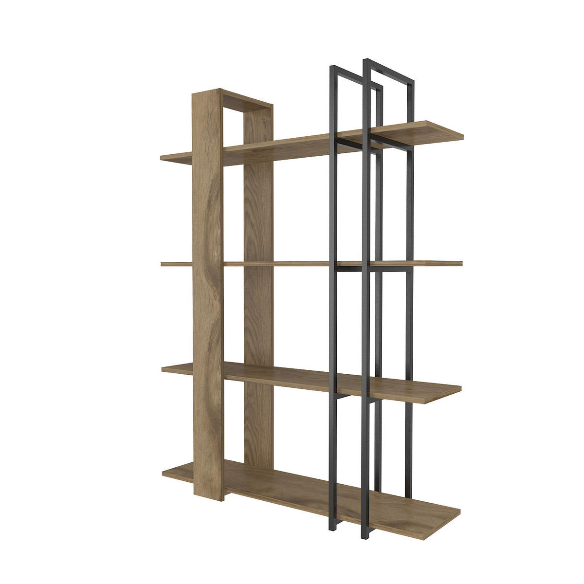 BÜCHERREGAL Onno - Schwarz/Braun, Holzwerkstoff (120/160/42cm) - Decorotika