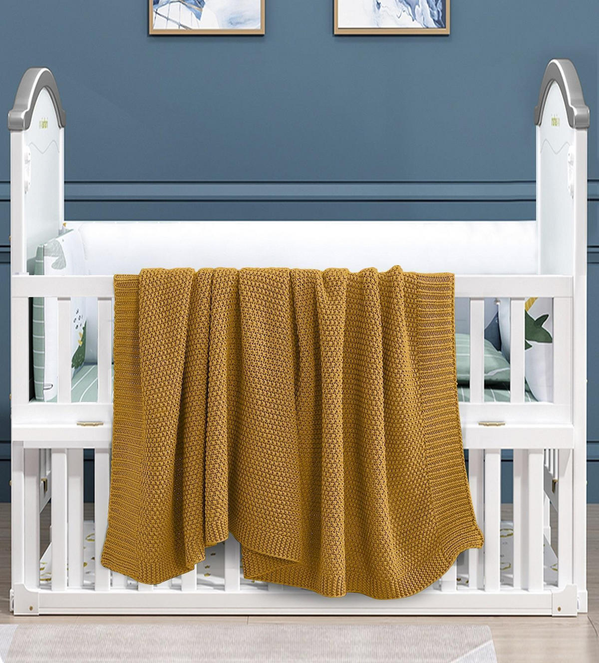 SCHMUSEDECKE 2er Set Strick gelb 70/100 cm - Gelb, Textil (70/100cm) - wometo