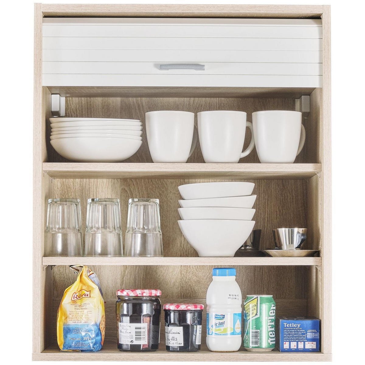 KÜCHENOBERSCHRANK mit Rolladentür 35/60/72cm - Eichefarben, Holzwerkstoff (60/72/35cm) - Simmob