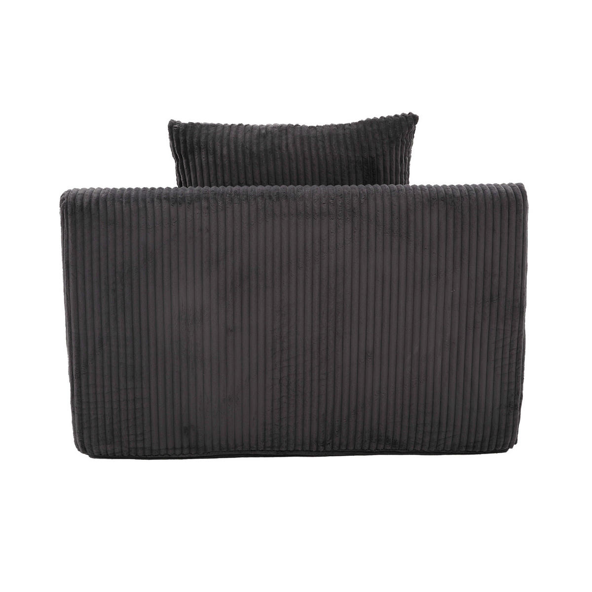 SOFASESSEL mit Fußpedal Kordsamt Dunkelgrau 147/110/67 cm - Dunkelgrau, Textil (147/67/110cm) - OKWISH
