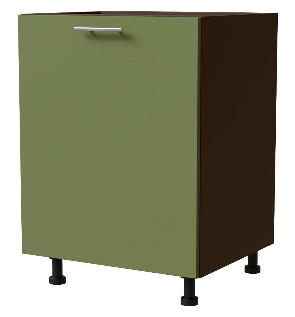 UNTERSCHRANK Brerra D1D/60 60 / 50 / 82 cm - Dunkelgrau/Grün, Holz/Holzwerkstoff (60/82/50cm) - Feldmann-Wohnen