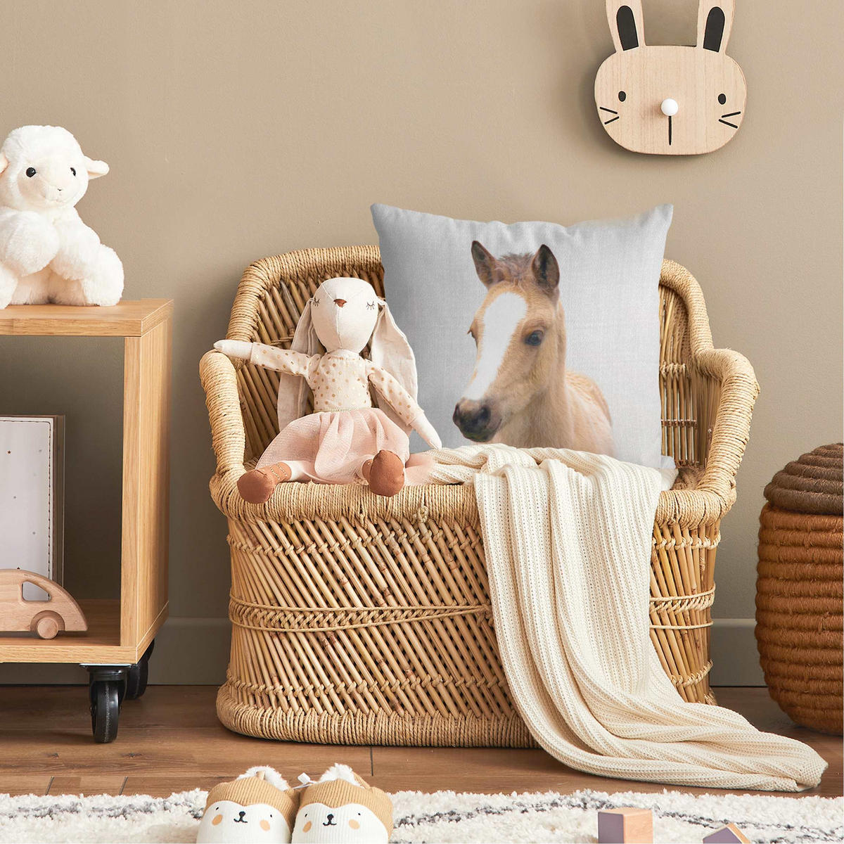 KISSENBEZUG Baby Pferd Philipp 50/50 cm - Schwarz, Textil (50/50cm) - Bilderwelten