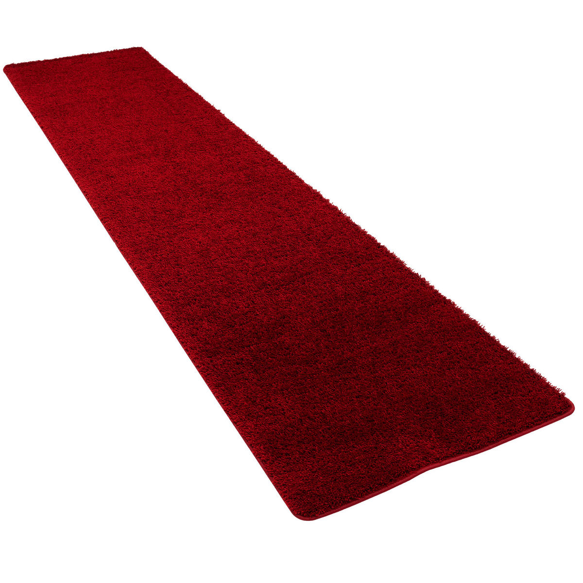 HOCHFLOR SHAGGY LÄUFER TEPPICH PALACE - Weinrot, Textil (80/200cm) - Snapstyle