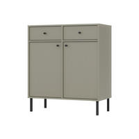 KOMMODE TORINO 84/95/41 cm mit 2 Schubladen 2 Türen Hellgrün - Hellgrün, Holzwerkstoff (84/95/41cm) - MASSENO
